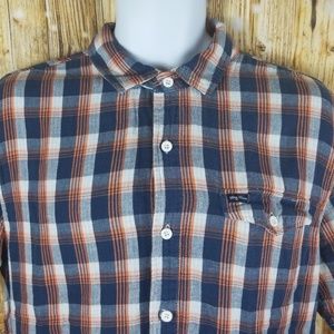 LRG wovens flannel button up short sleeve xl shirt